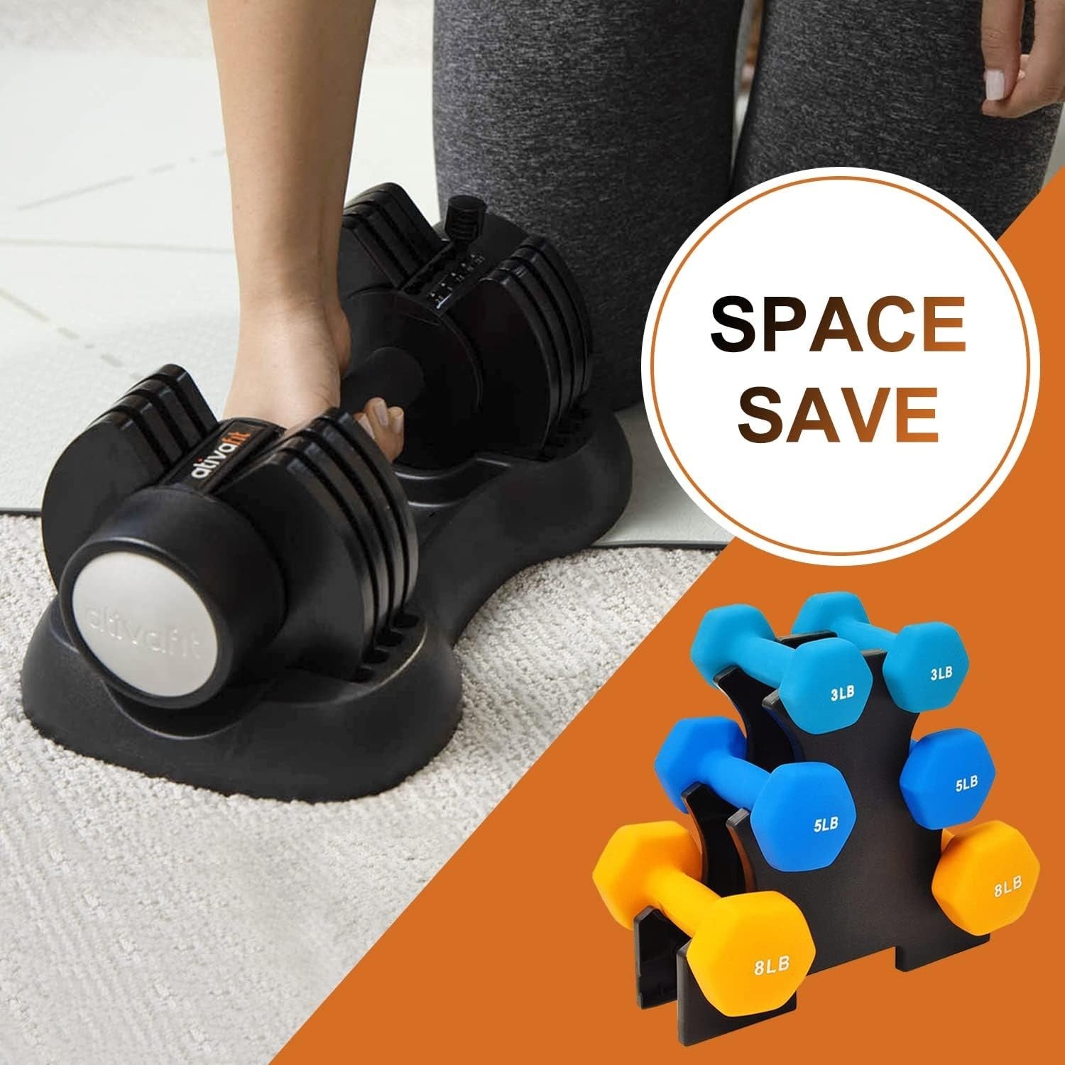 12.5kg Adjustable Dumbbells Pair 5-in-1 Quick Dial Home Gym Weights
