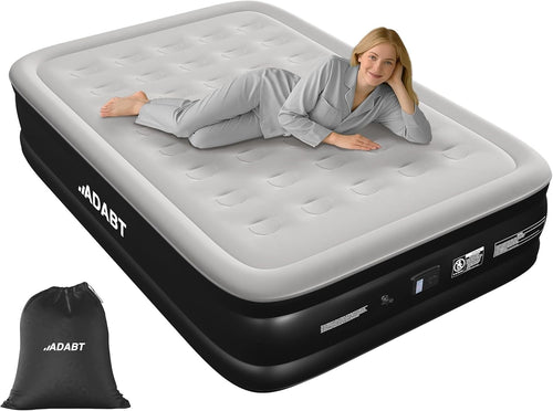 King Inflatable Air Mattress with Built-In Pump | Flocked, Waterproof, Durable B