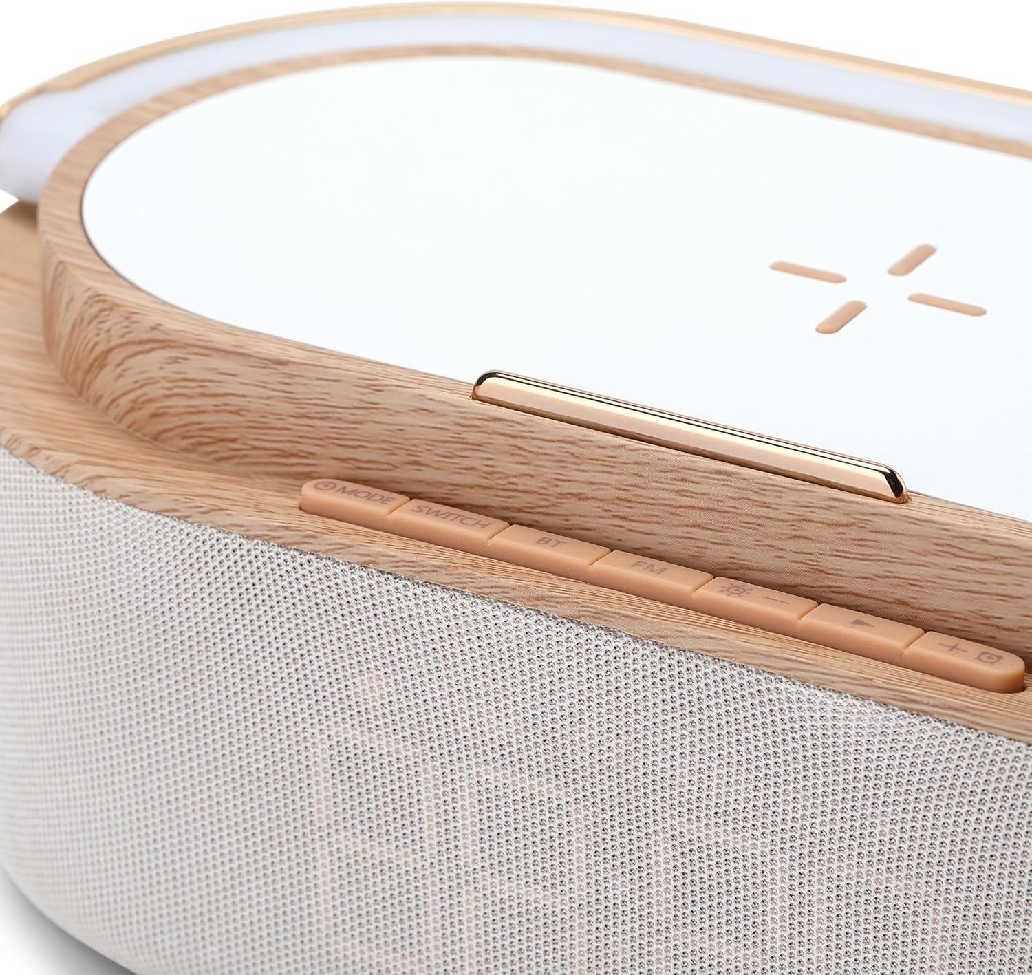 Wireless Charging Alarm Clock Bluetooth Speaker Bedside Light Up Dock
