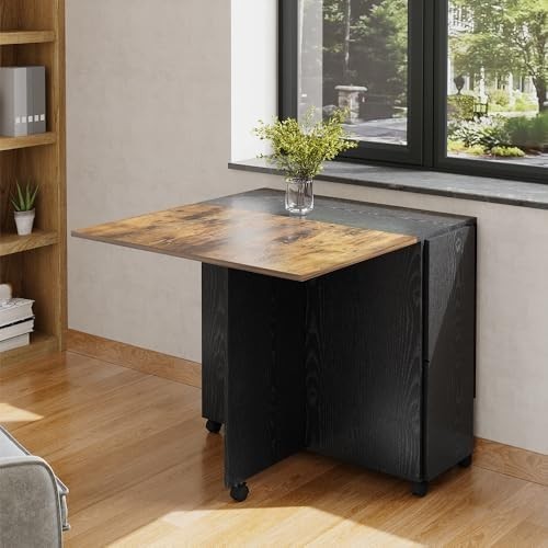 Space-Saving 5-Piece Folding Dining Table with Chairs & Storage for Small Spaces