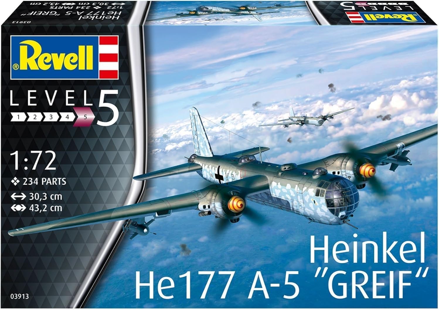 1:72 Scale He177 A-5 WWII Aircraft Model Kit | Unpainted Plastic Build Set