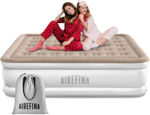 King Size Inflatable Air Bed Electric Pump Raised Flocked Mattress
