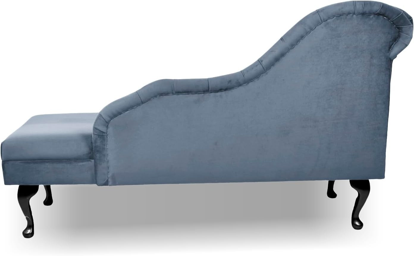 Velvet Tufted Chaise Lounge Sofa – Handmade Comfort, Stylish Platinum Accent