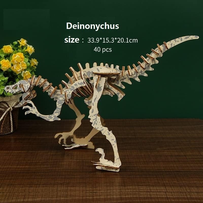 3D Dinosaur Wooden Puzzle Kit – Educational, DIY Craft, Fun Kids Toy