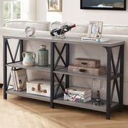 Rustic Sofa Table with Storage, Farmhouse Console for Entryway & Living Room