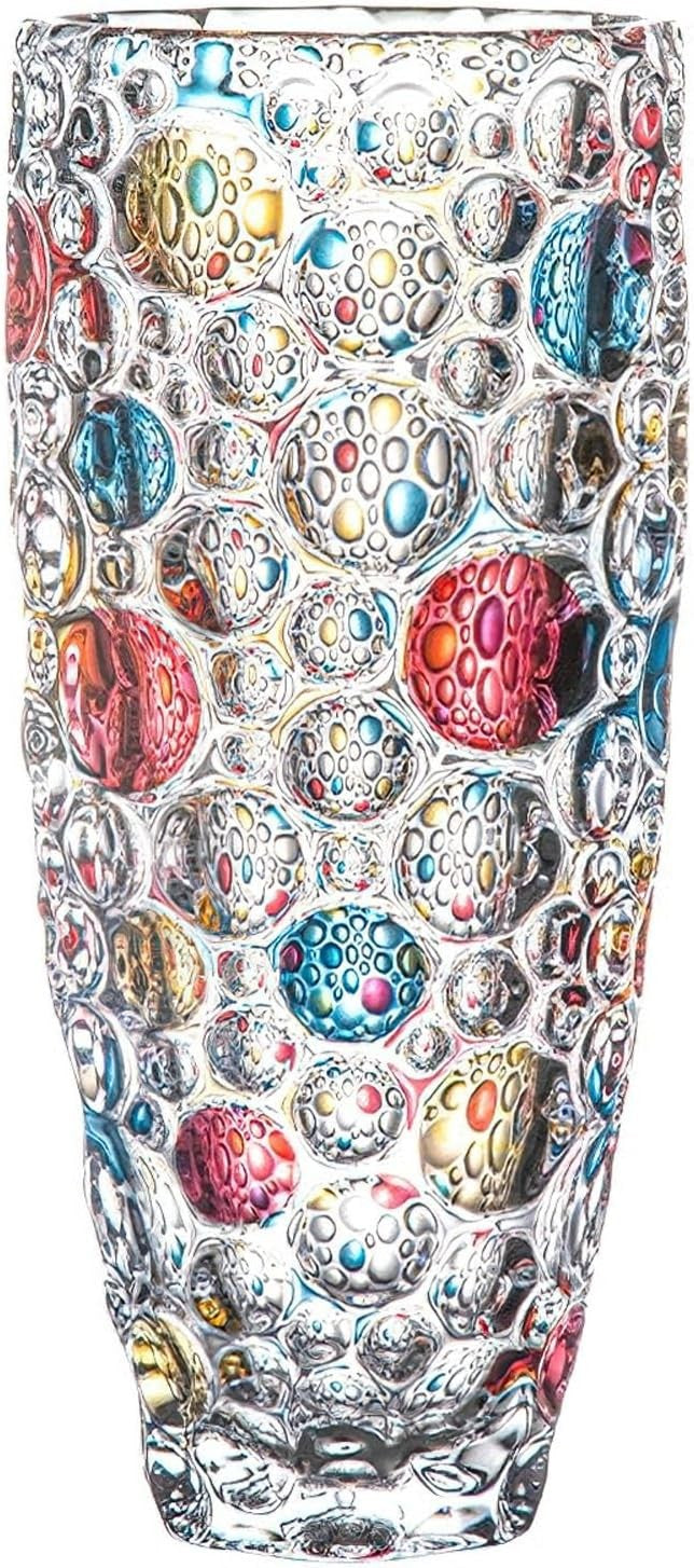Tall Crystal Glass Flower Vase 25cm Heavy Decorative Centrepiece