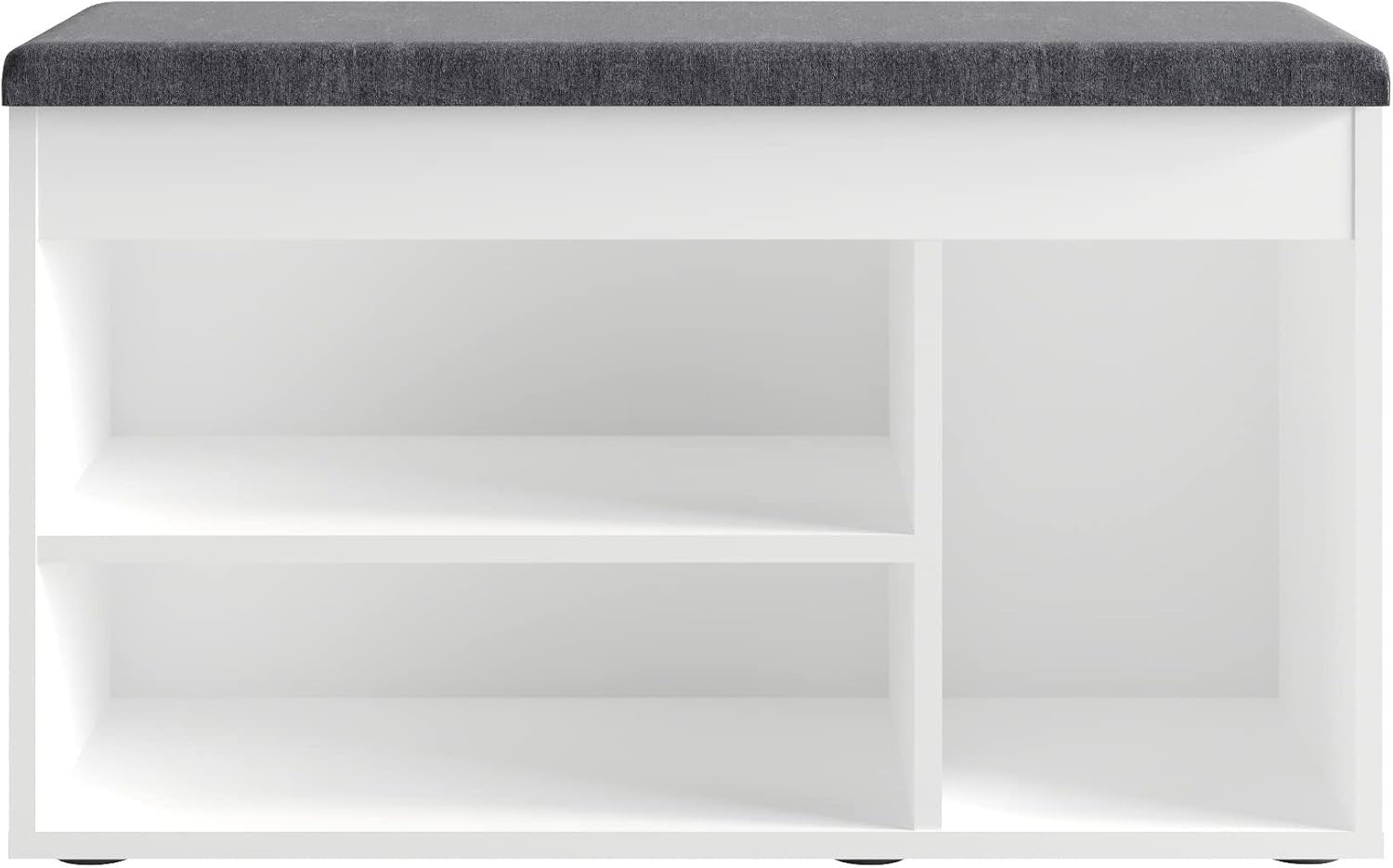 White Grey Shoe Storage Bench with Cushion – Hallway Entryway Seat 80cm