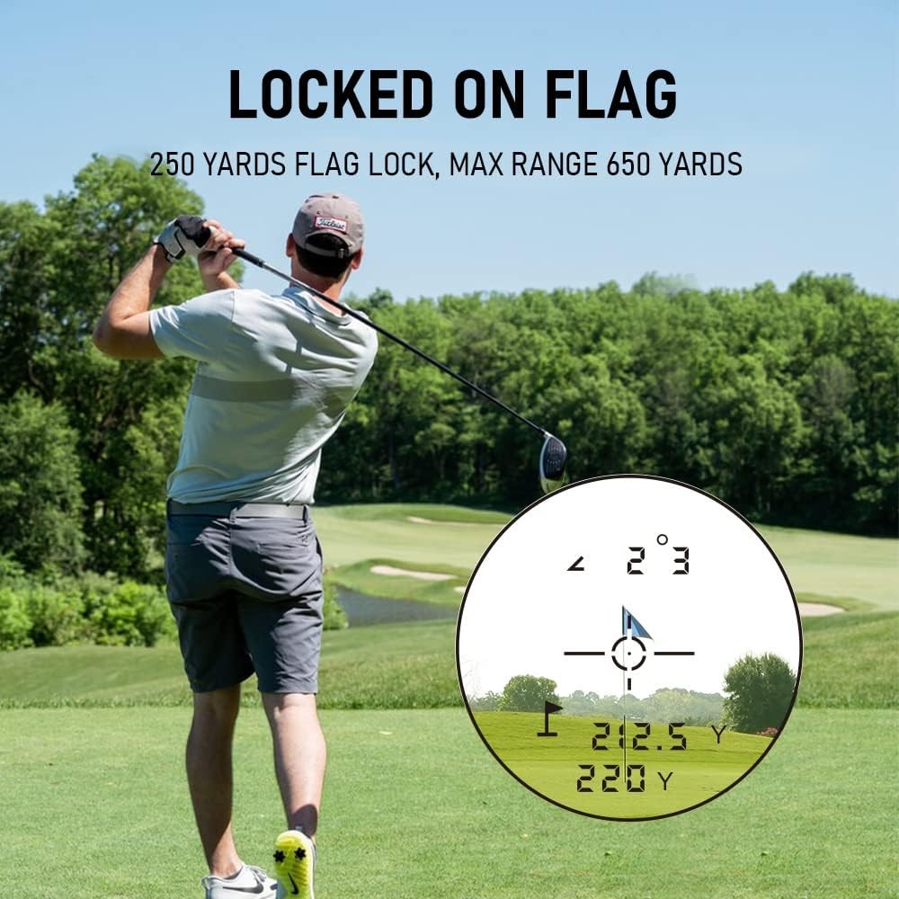 Golf Range Finder 650 Yards Slope Pin Lock Vibration Scan USB Rechargeable