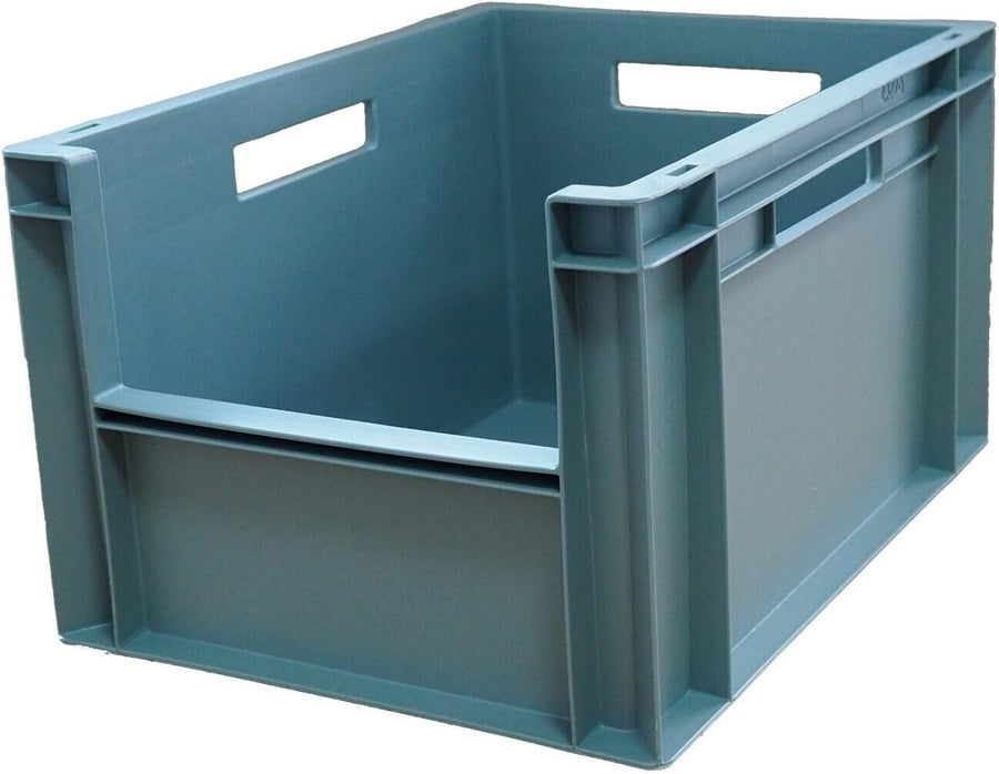 5x 20L Stackable Storage Boxes Heavy Duty Plastic Crates