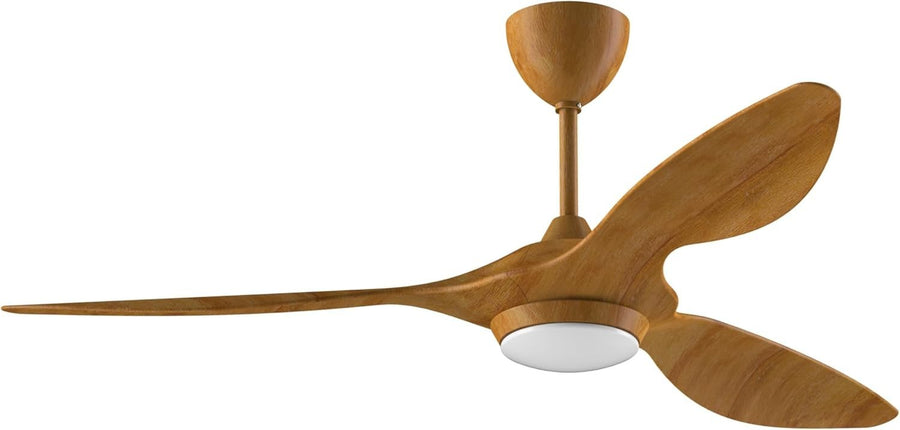 132cm Modern Ceiling Fan LED Light Smart Remote Maple Wood Blades