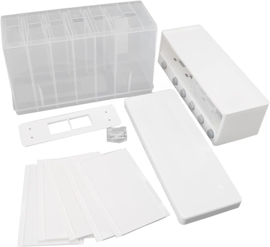 10L Wall Mounted Rice Dispenser 6 Grid Airtight Grain Storage Bin