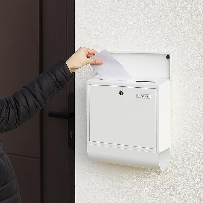 Lockable Wall Letterbox with Newspaper Holder – Weatherproof & Secure