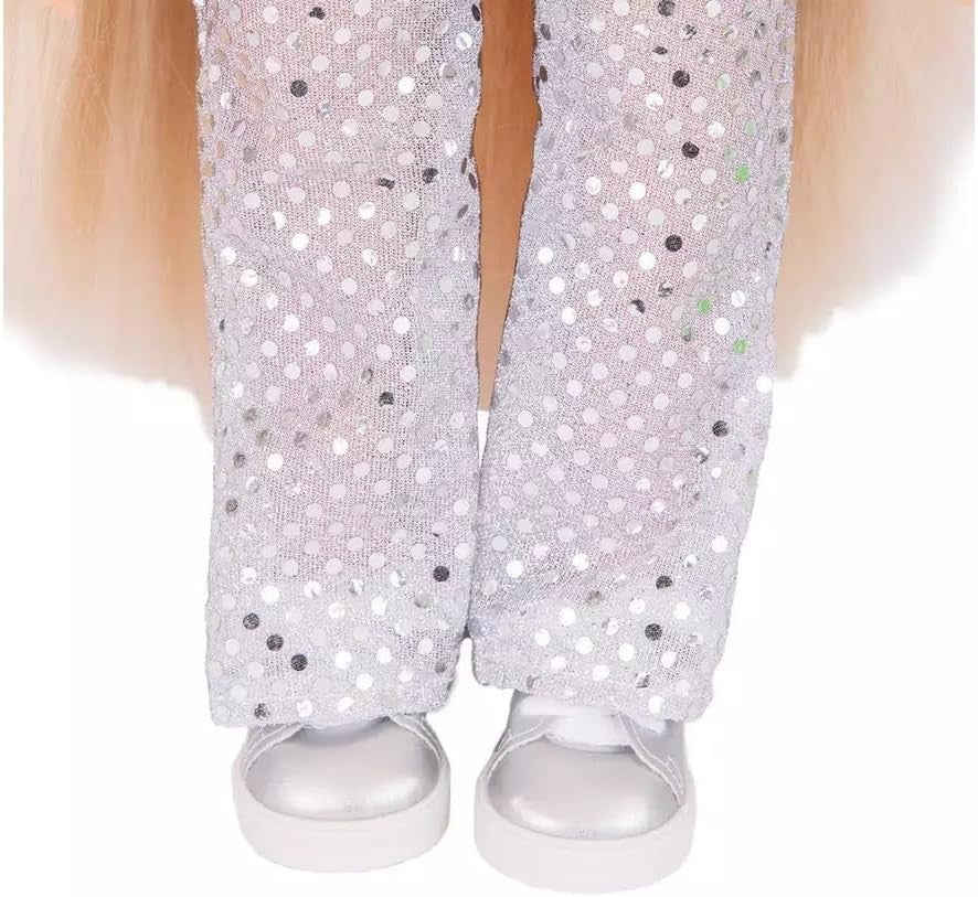 18in Doll Gift Set Two Outfits Plush Dinosaur Pajamas Sparkle Pants
