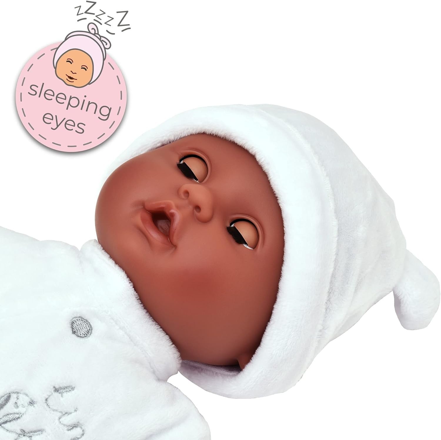 Soft Baby Doll 38cm Sleeping Eyes Cuddly Toddler Toy with Dummy