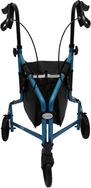 3 Wheel Rollator Walker Folding Lightweight Lockable Brakes Bag Indoor Outdoor