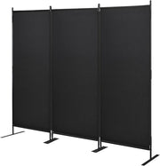 3 Panel Folding Privacy Screen 7FT – Black Freestanding Room Divider for Home
