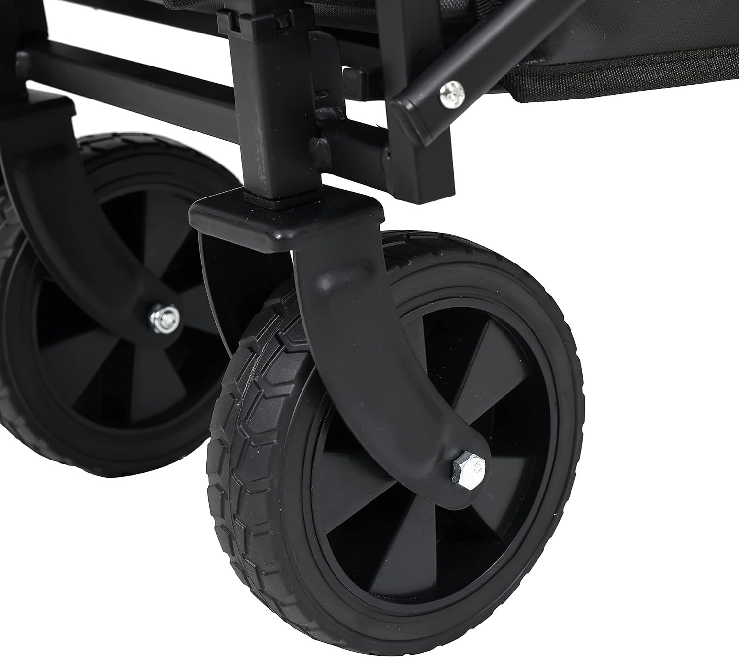 Black Mini Folding Garden Wagon 50L Lightweight Festival Camping Trolley 60kg