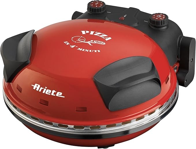 Electric Pizza Maker 1200W 5 Temp Settings Fast Cook Compact Oven Red