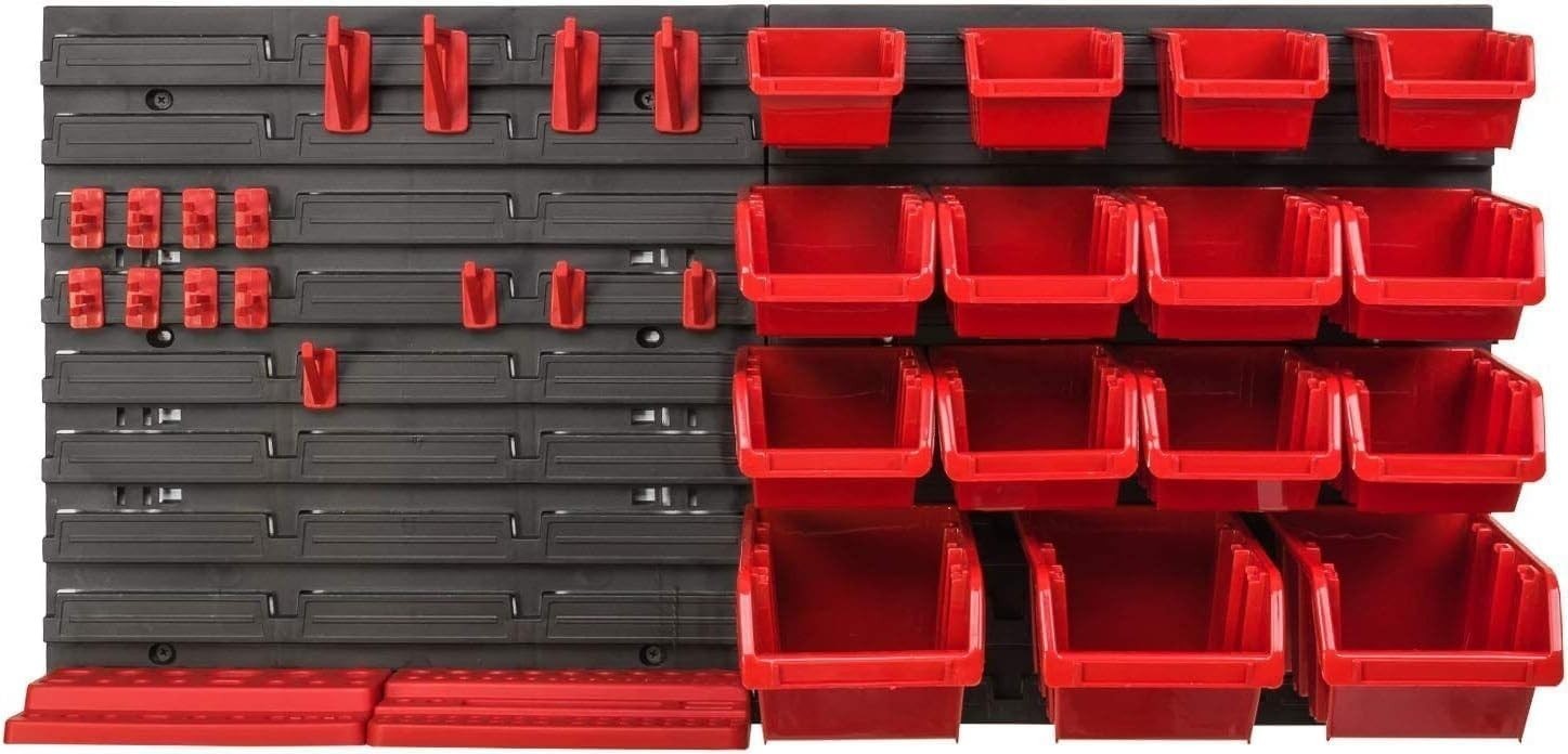 Garage Peg Board Tool Organizer Wall Storage Bin Rack Set