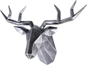 Silver Deer Head Wall Art Faux Resin Stag