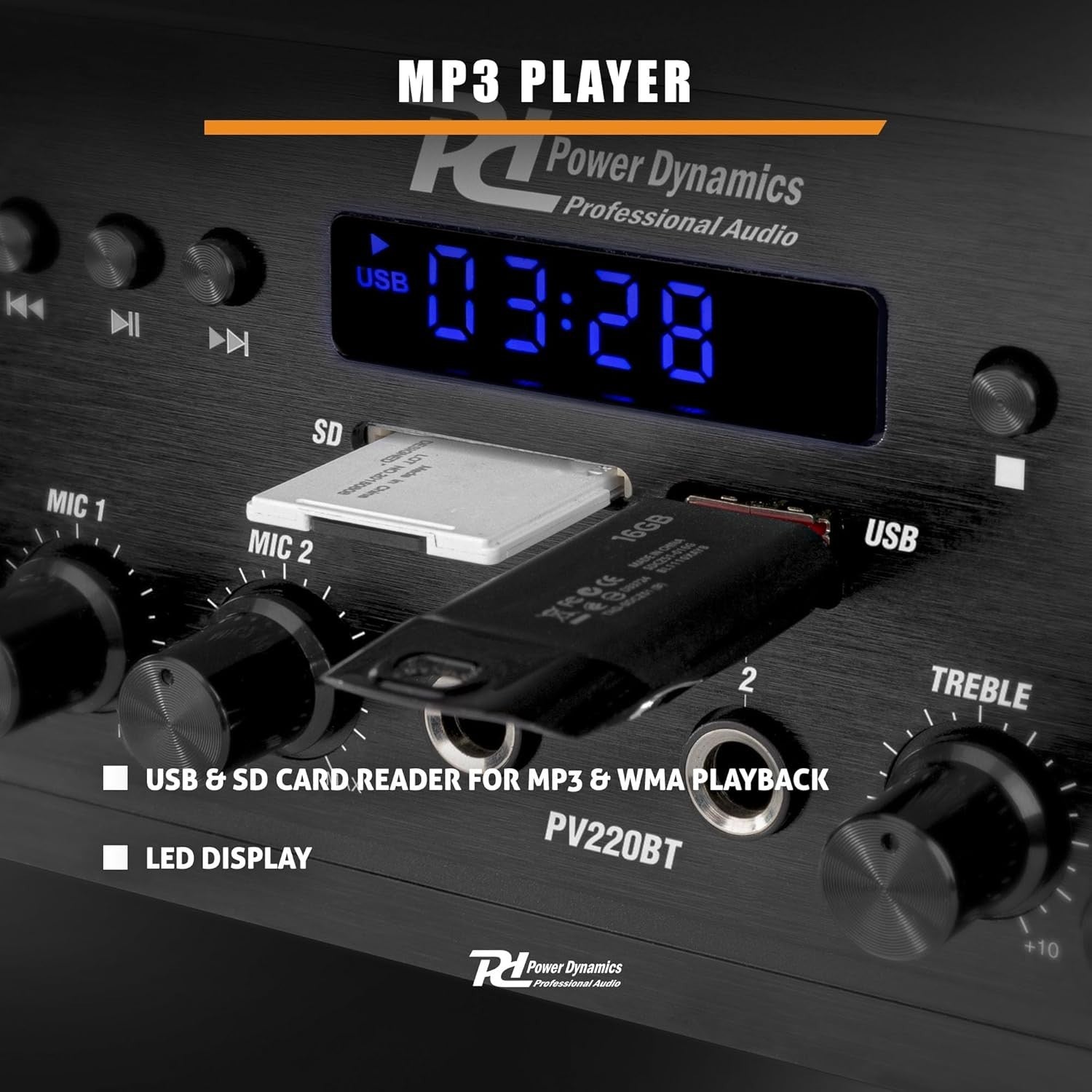 Bluetooth Stereo Amplifier | 2x100W USB FM Optical Coax Inputs | Zone Control