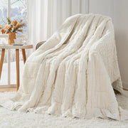 Cream White Sherpa Weighted Blanket 15lbs Queen 60x80 Cozy Sleep