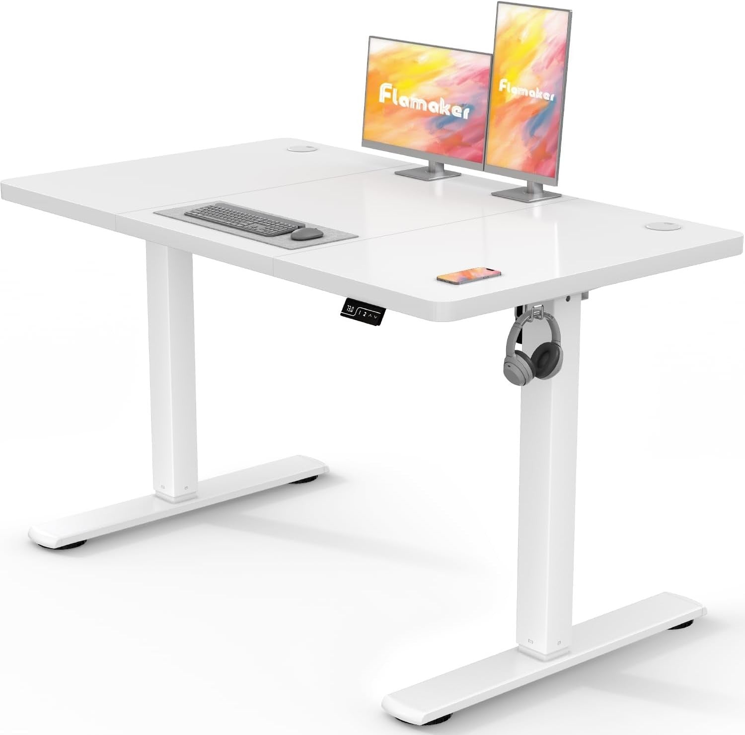 Electric Adjustable Standing Desk 120x60cm | Sit Stand Office Table White