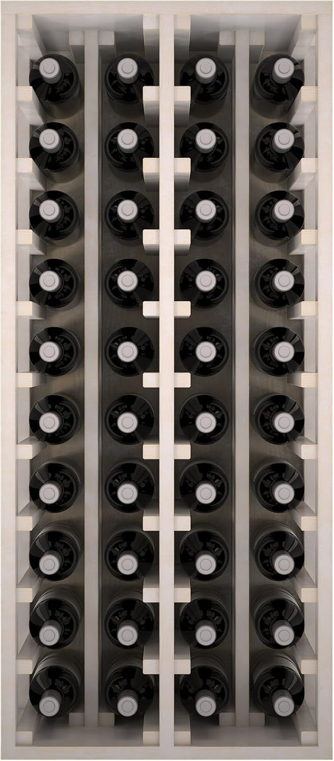 40 Bottle Wine Rack Tall Floor Standing Wooden Wine Storage Shelf White Modern