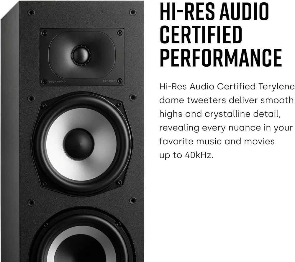 Hi-Res Floorstanding Tower Speaker Dolby Atmos Deep Bass 200W