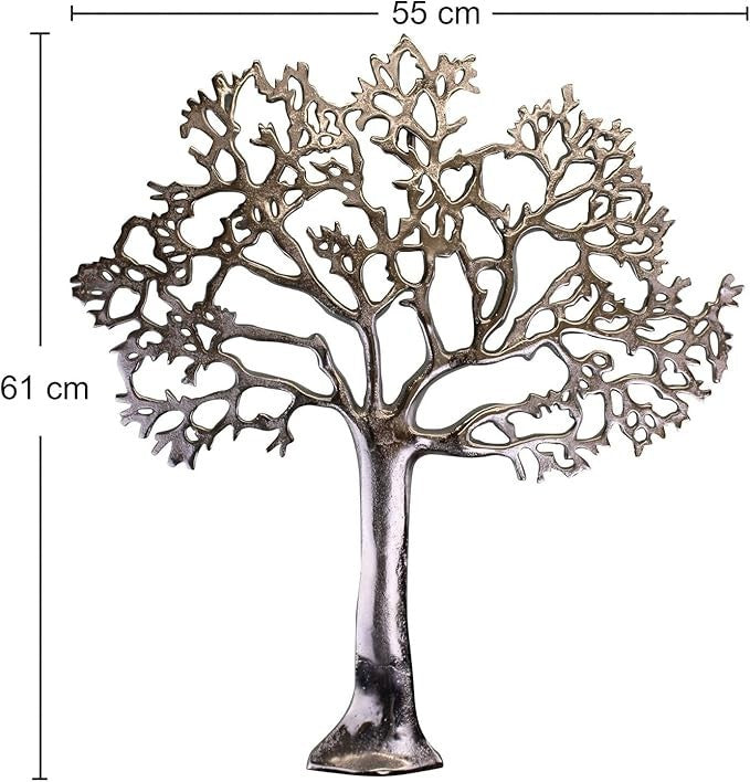 Extra Large Tree of Life Wall Art Polished Aluminium Sculpture 60cm