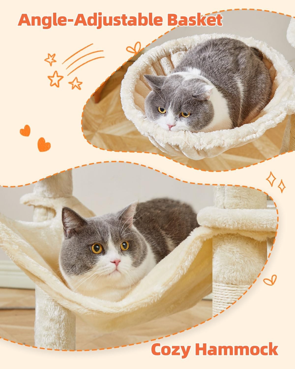 Large Cat Tree Tower 170cm Multi-Level Scratching Posts Condos Hammock