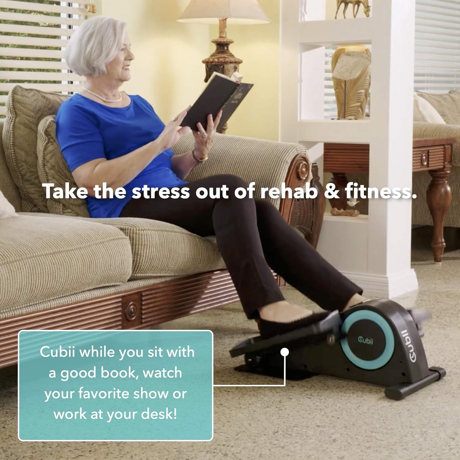 Under Desk Elliptical Pedal Exerciser Quiet Seated Workout Machine