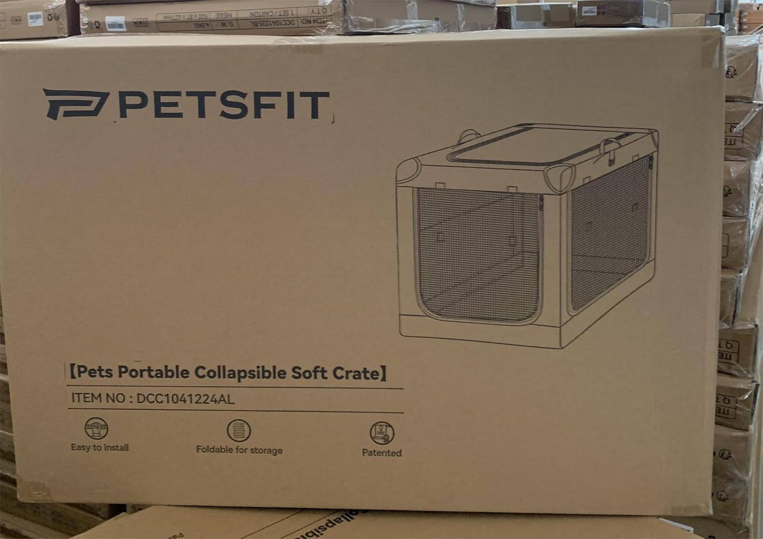 Foldable Soft Dog Crate – Portable Travel Pet Kennel for Home & Car (Grey)