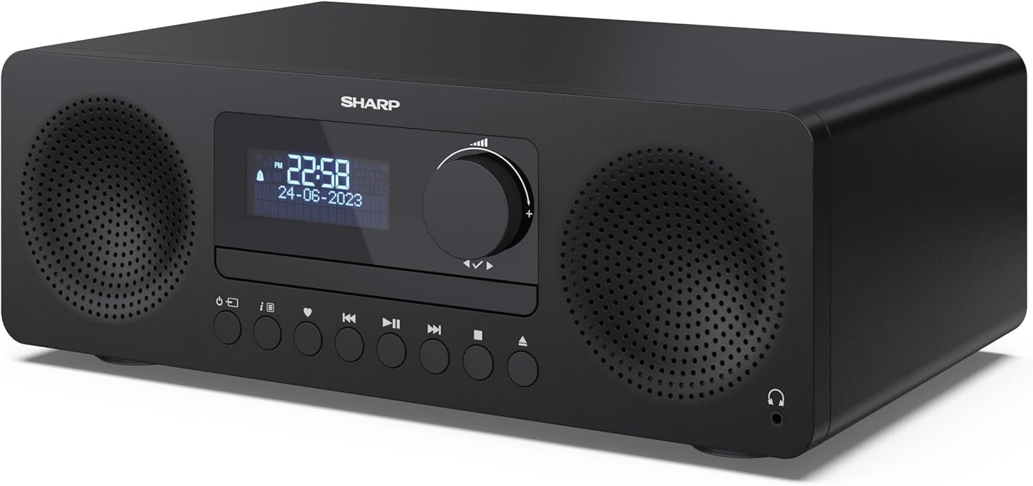 60W Hi-Fi Stereo System Bluetooth DAB Radio CD Player USB AUX Wooden Speakers