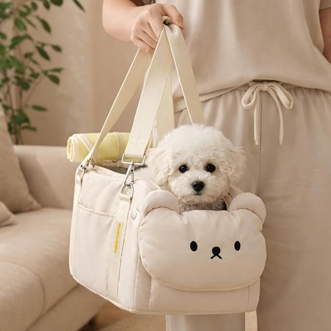 Dog Car Seat Booster Carrier Travel Kennel Basket Seat Belt Harness Bag