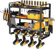Wall Mount Power Tool Organizer 4 Drill Holders 4 Layers – 200Lbs Load