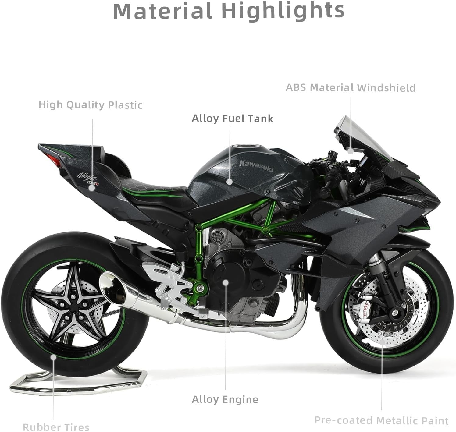 Die-Cast Mini Motorcycle Model, Realistic 1:9 Scale, No Assembly Needed