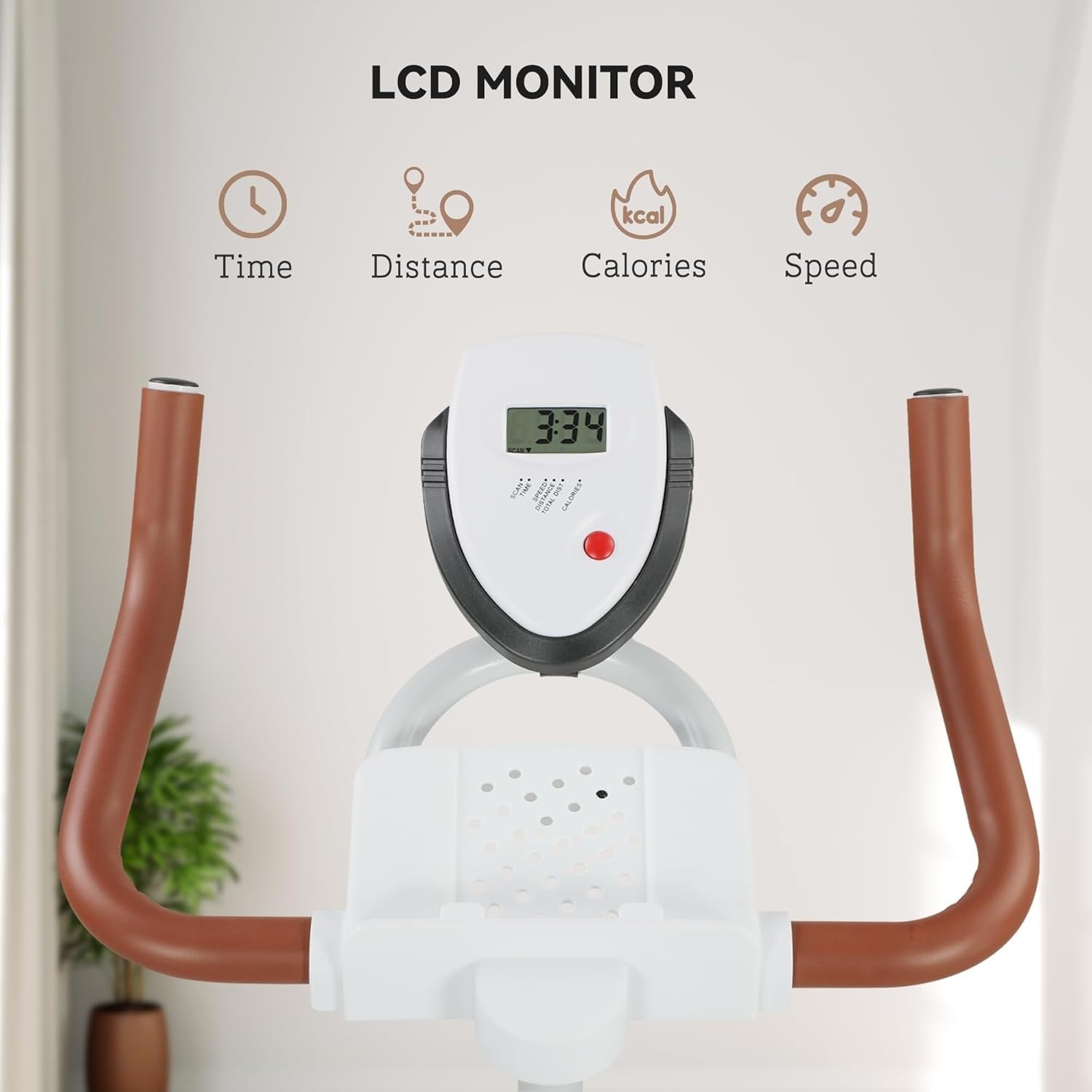 Quiet Magnetic Indoor Exercise Bike Belt Drive LCD Adjustable Seat White