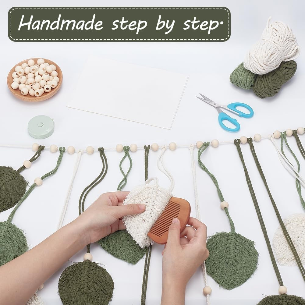 DIY Macrame Leaf Wall Hanging Kit Handmade Boho Home Decor