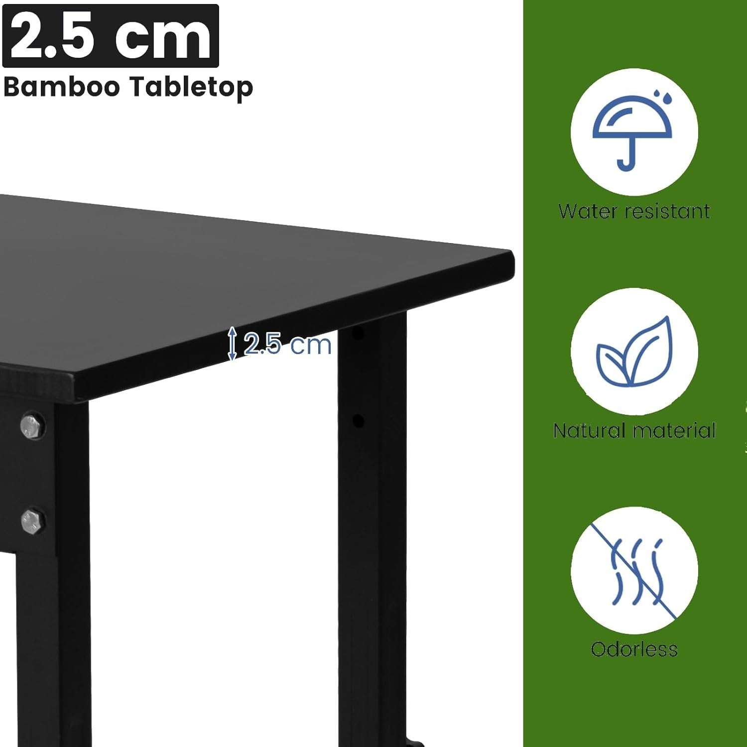 Adjustable Bamboo Workbench 500kg Heavy Duty Table 10 Heights with Lockable