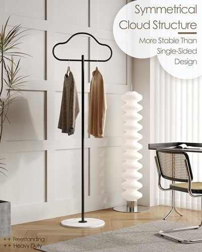 Black Minimalist Coat Stand | Heavy Duty Metal Clothing Rack for Hallway