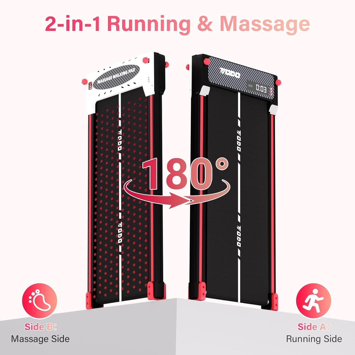 Dual-Function Under Desk Treadmill & Foot Massage | Home/Office Fitness