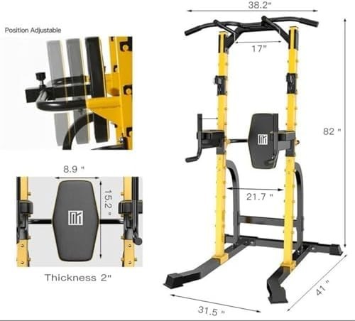 Multi-Function Power Tower Squat Rack Pull Up Dip Station 660lbs