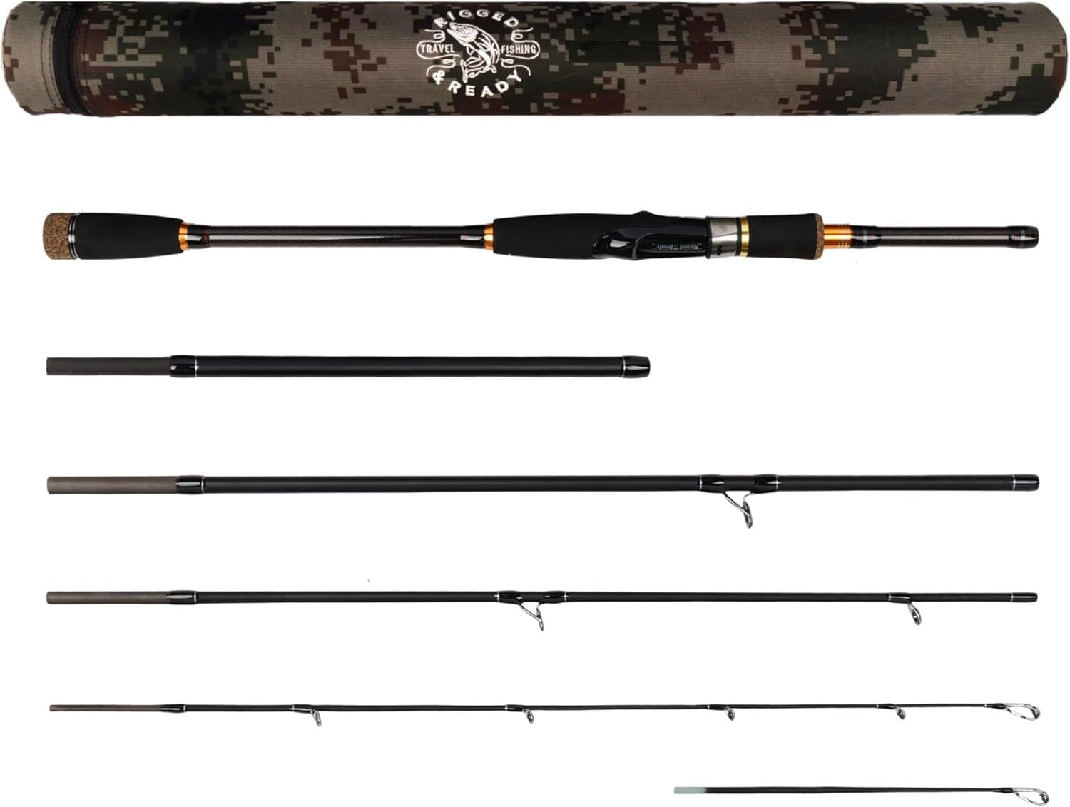 Predator Max Spin & Baitcast Travel Rod 4-Section 2 Tips Carbon Rod