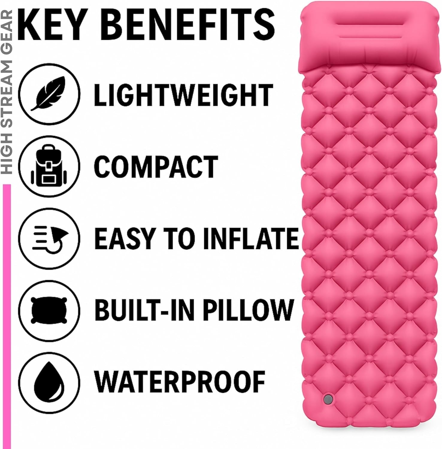 Kids Inflatable Sleeping Mat with Pillow – Portable Camping Travel Bed