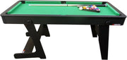 5FT Folding Pool Table Billiards Set Space Saving w Cues Balls