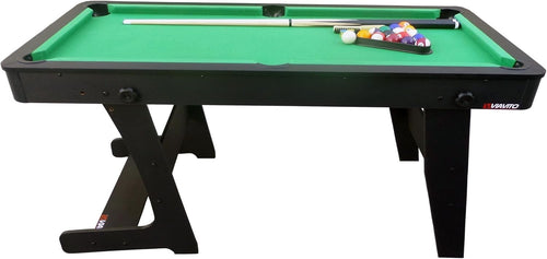 5FT Folding Pool Table Billiards Set Space Saving w Cues Balls