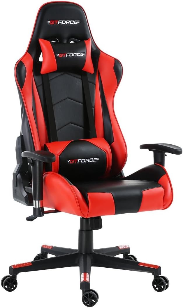 Ergonomic Gaming Chair Recliner w/ Footrest High Back PC Office Seat Red