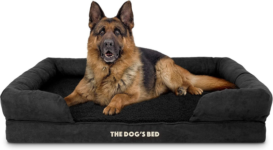 XL Orthopedic Memory Foam Dog Bed Black Plush