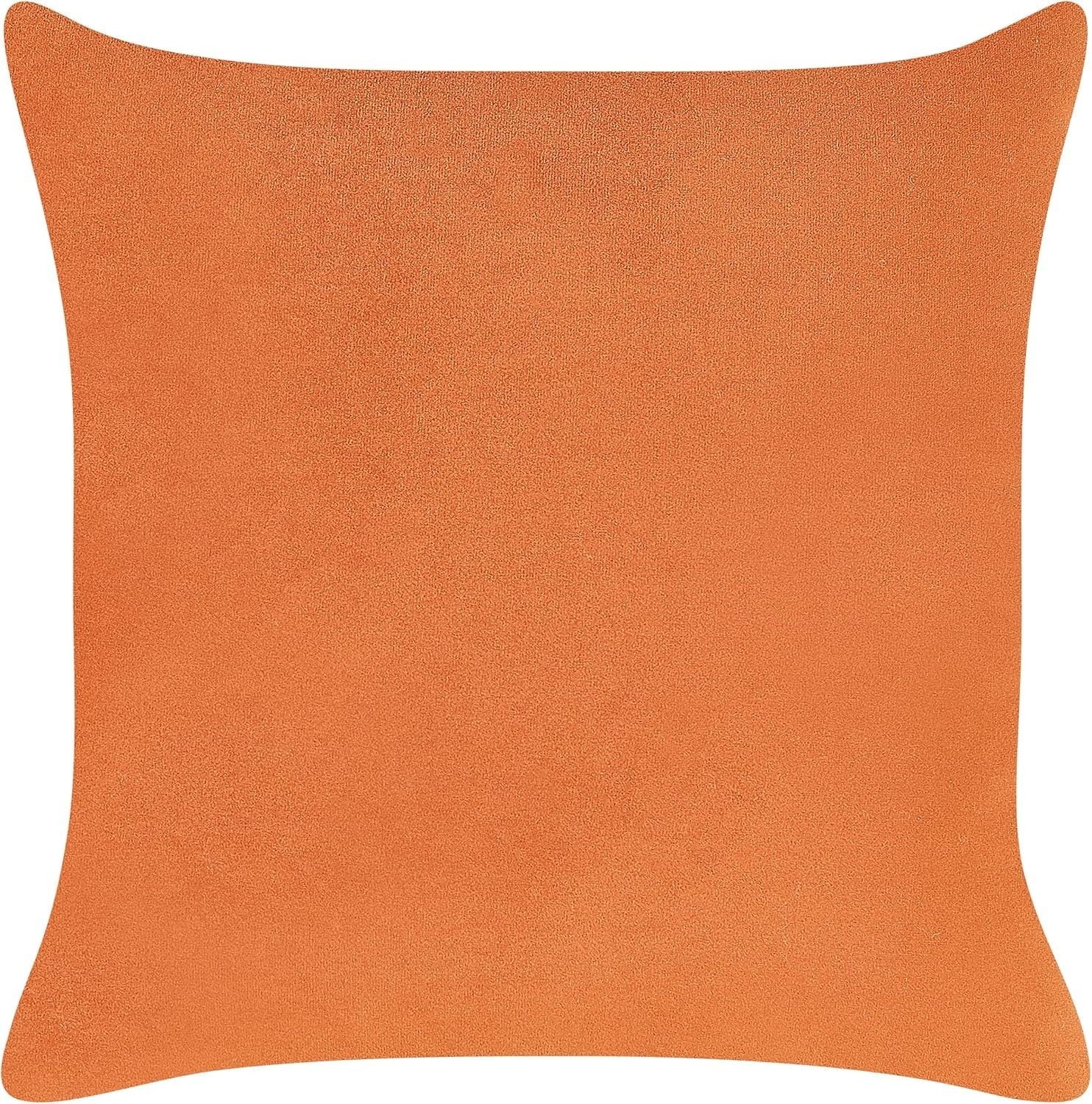 Orange Velvet Left-Hand Chaise Lounge Reclining Retro Design with Cushion